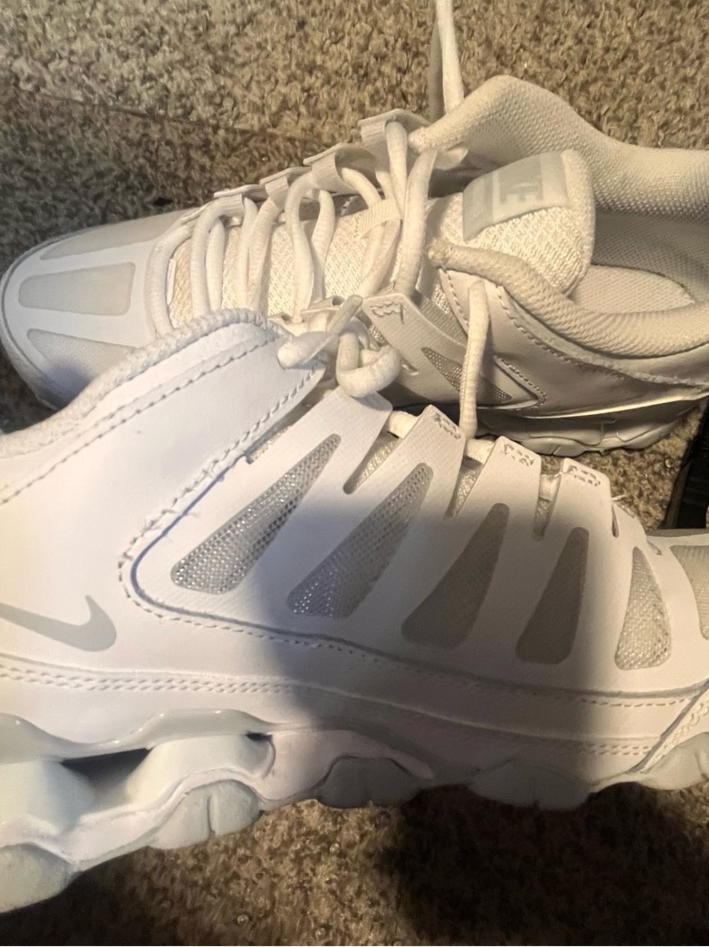 Nike Women's White Athletic Sneakers with Light Silver Accents like new